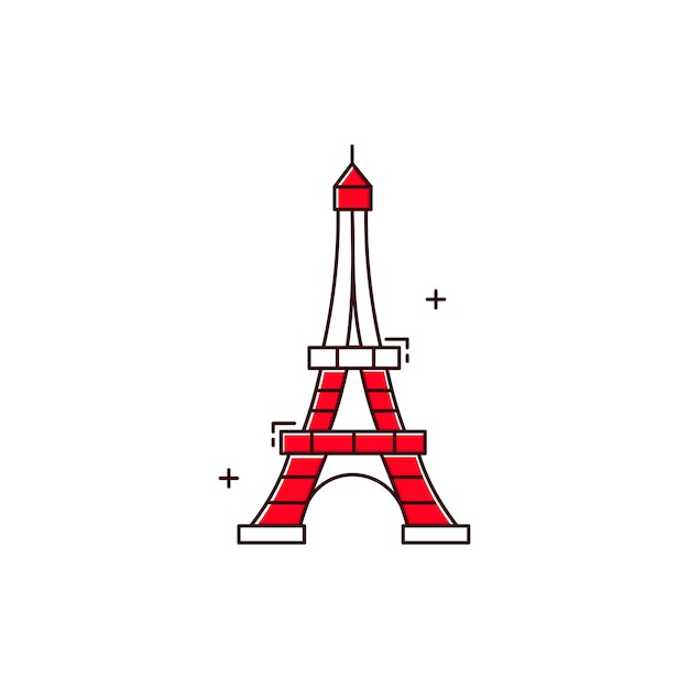 Ilustración vectorial icónica de la Torre Eiffel Diseño de íconos