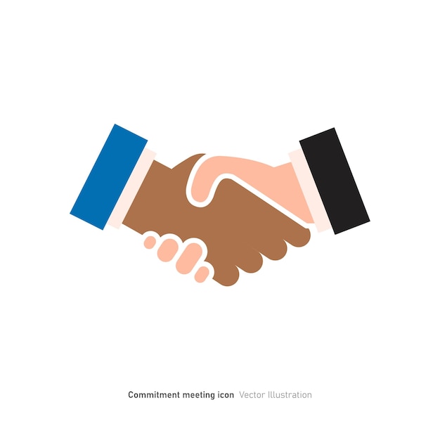 Ilustración vectorial del icono del acuerdo de reunión de compromiso de mano