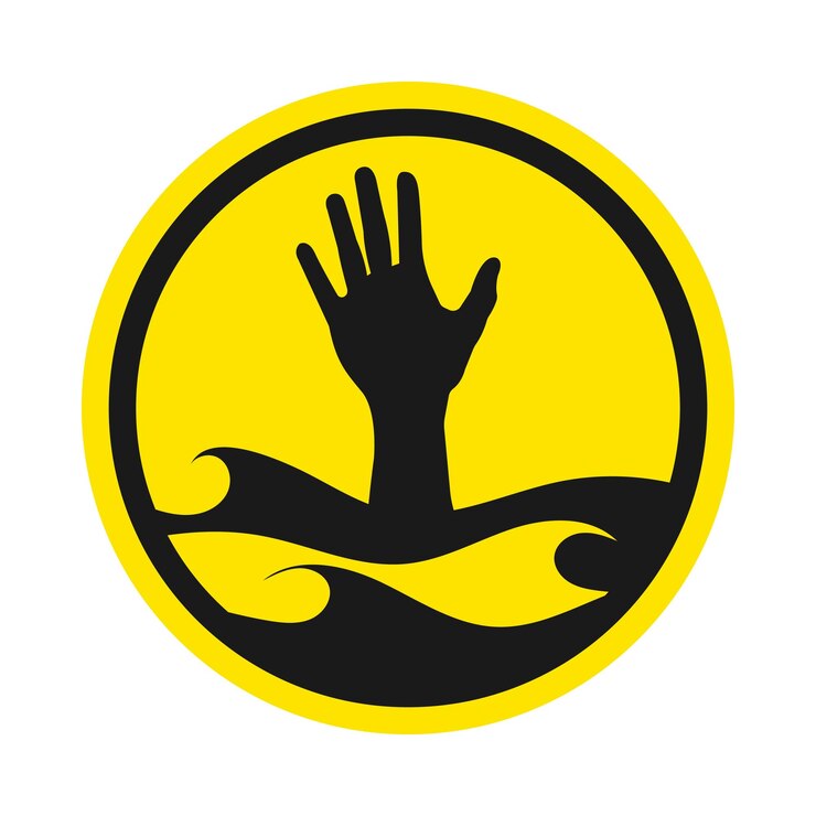 Vector ilustración vectorial del icono de ahogamiento de la mano