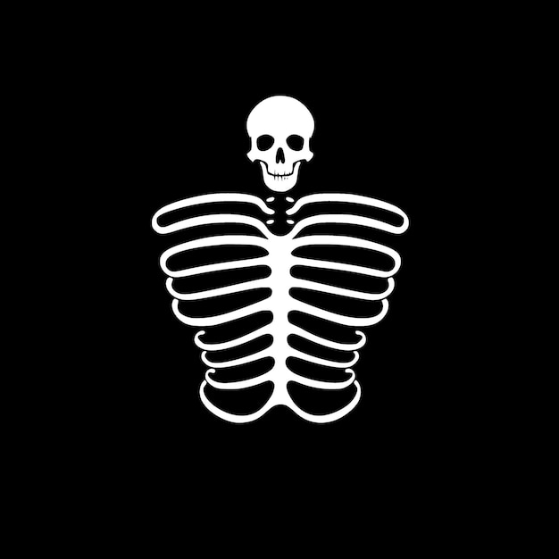 Ilustración vectorial del icono aislado en blanco y negro de la jaula de costillas