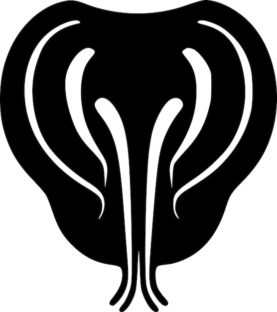 Vector ilustración vectorial del icono aislado en blanco y negro del útero