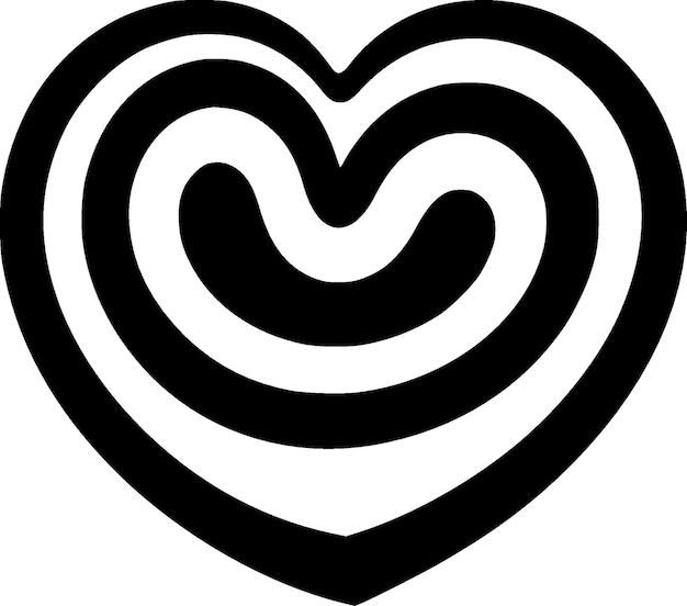 Vector ilustración vectorial de icono aislado de corazón en blanco y negro