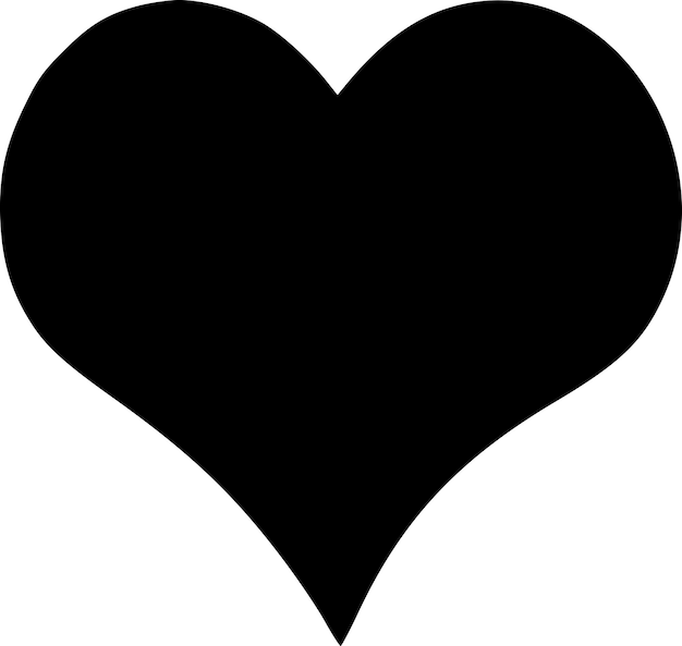 Ilustración vectorial de icono aislado de corazón en blanco y negro