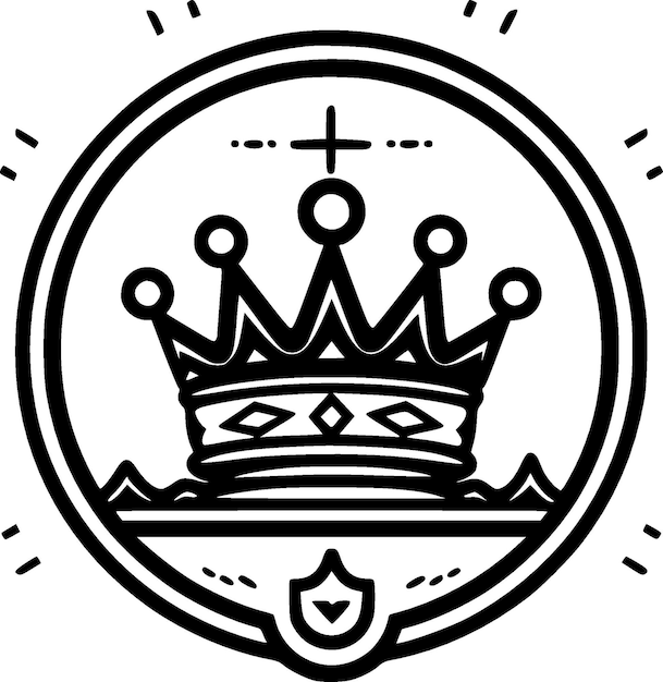 Vector ilustración vectorial del icono aislado de coronación en blanco y negro