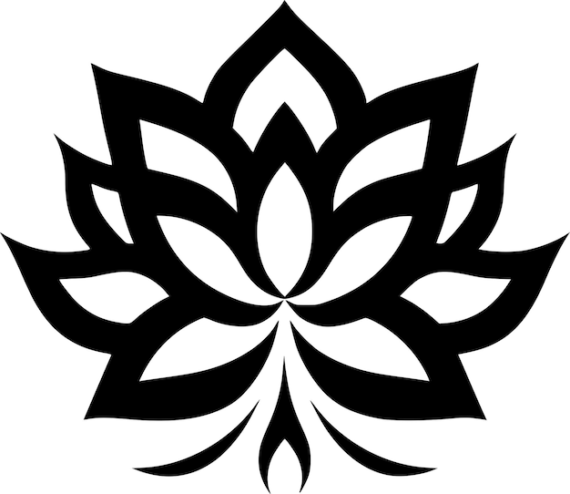 Vector ilustración vectorial de icono aislado de flor en blanco y negro