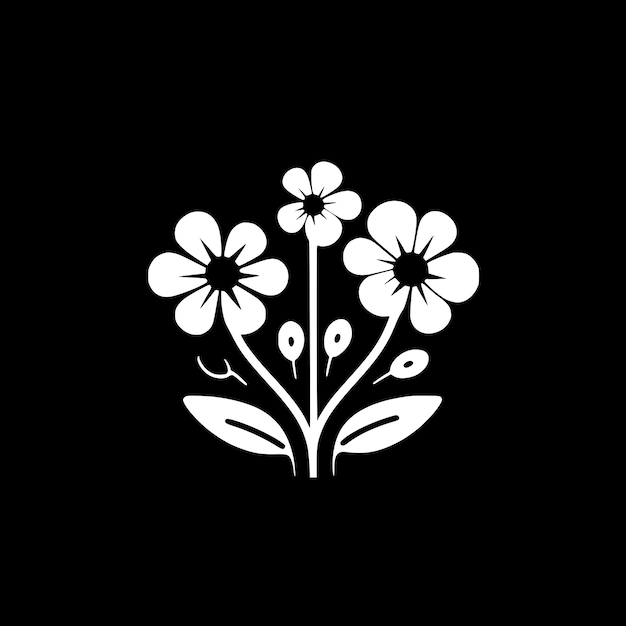 Vector ilustración vectorial del icono aislado de flores en blanco y negro