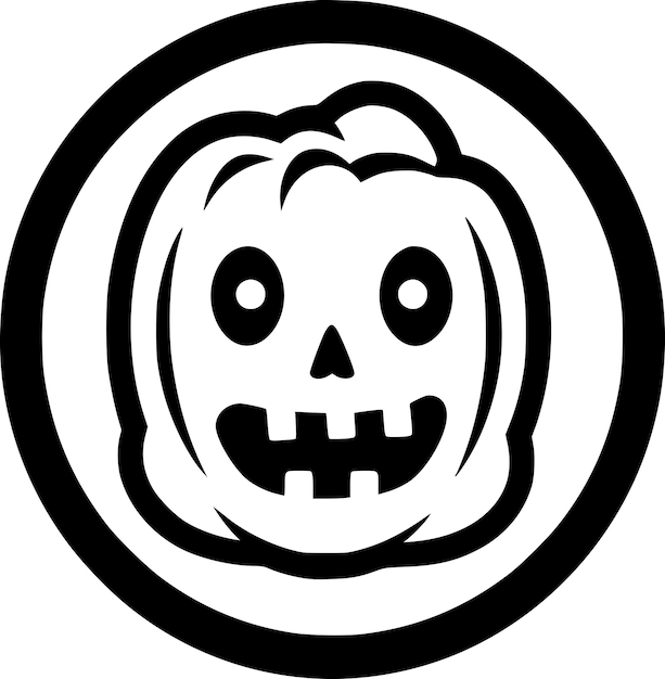 Vector ilustración vectorial de icono aislado de halloween en blanco y negro