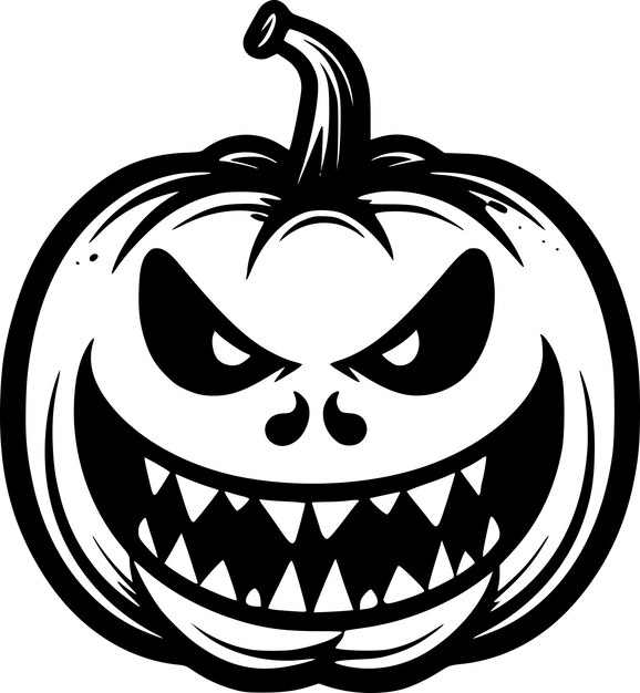 Vector ilustración vectorial de icono aislado de halloween en blanco y negro