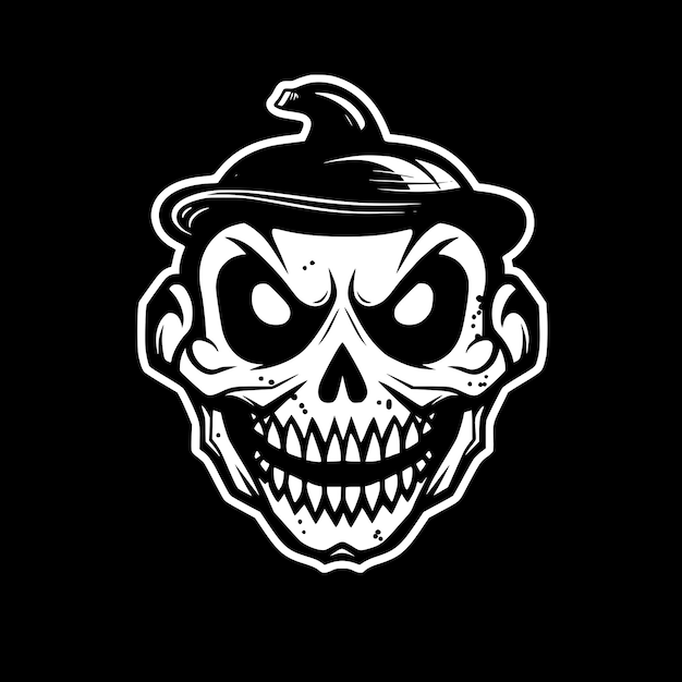 Vector ilustración vectorial de icono aislado de halloween en blanco y negro