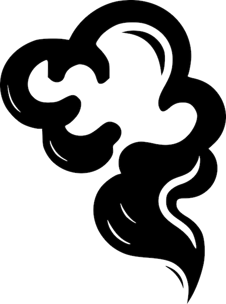 Ilustración vectorial de icono aislado de humo en blanco y negro