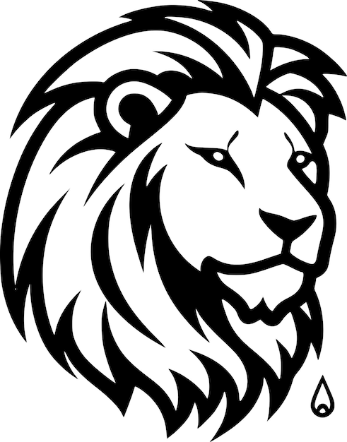 Vector ilustración vectorial de icono aislado de león en blanco y negro