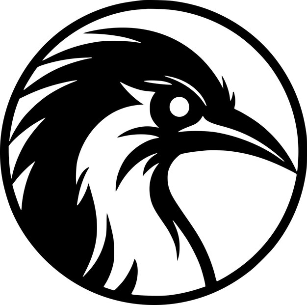 Vector ilustración vectorial del icono aislado de loro en blanco y negro