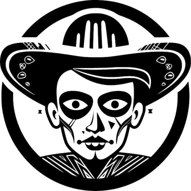 Vector ilustración vectorial del icono aislado de méxico en blanco y negro