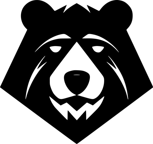 Vector ilustración vectorial de icono aislado de oso en blanco y negro