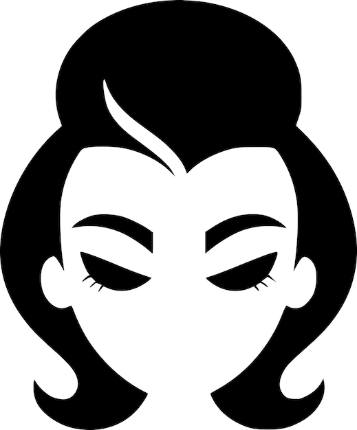 Vector ilustración vectorial del ícono aislado de la princesa negra y blanca