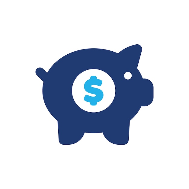 Ilustración vectorial del icono de la alcancía de monedas