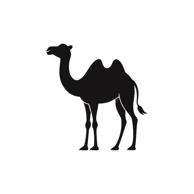 Ilustración vectorial del icono de un animal del desierto con silueta de un camello majestuoso