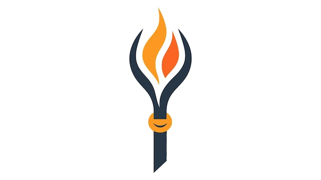 Ilustración vectorial del icono de la antorcha aislado sobre fondo blanco símbolo de fuego de los juegos olímpicos figura llameante