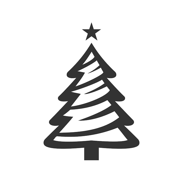 Vector ilustración vectorial de icono de árbol de navidad abstracto moderno