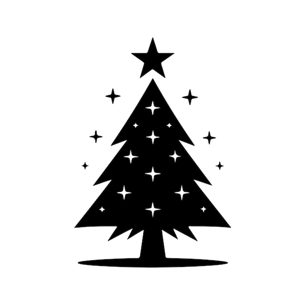 Ilustración vectorial del icono del árbol de Navidad en fondo blanco