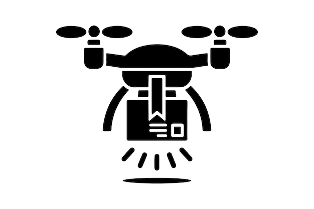 Ilustración vectorial del icono del avión no tripulado