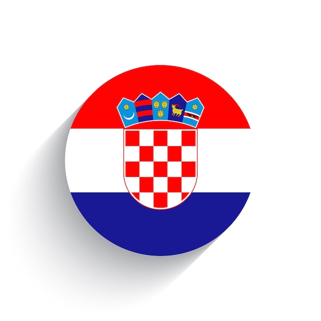 Vector ilustración vectorial del icono de la bandera nacional de croacia aislada sobre un fondo blanco