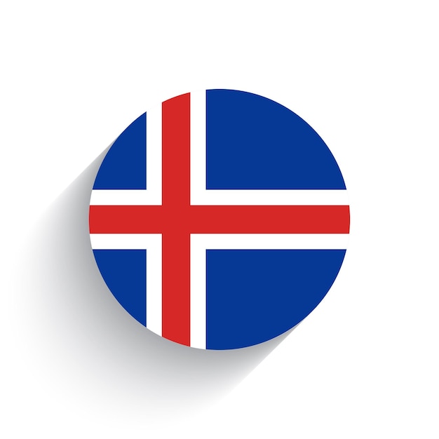 Ilustración vectorial del icono de la bandera nacional de Islandia aislada sobre un fondo blanco