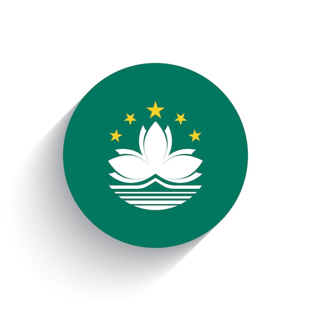 Ilustración vectorial del icono de la bandera nacional de Macao aislada sobre un fondo blanco