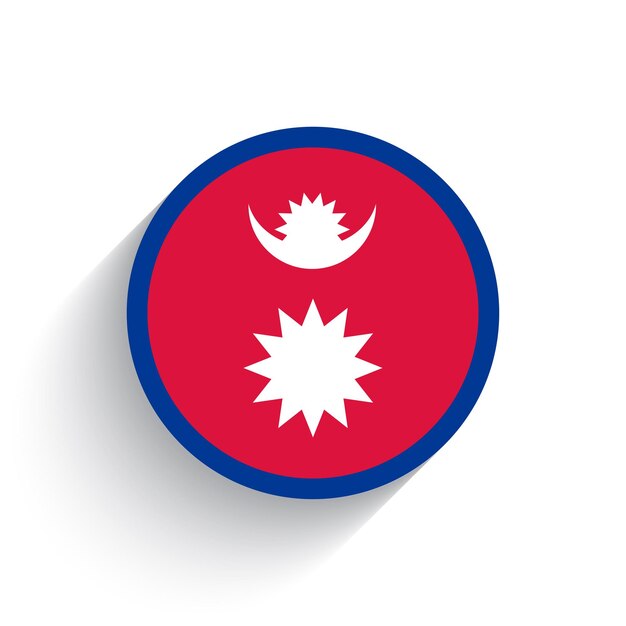 Vector ilustración vectorial del icono de la bandera nacional de nepal aislada sobre un fondo blanco