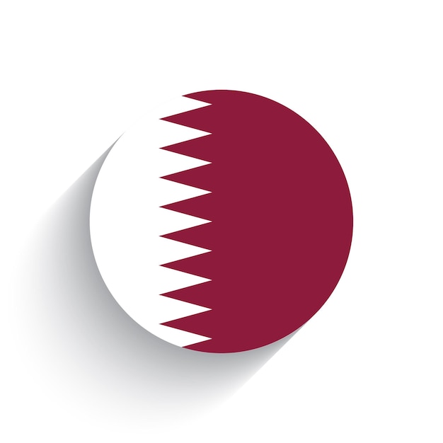 Ilustración vectorial del icono de la bandera nacional de Qatar aislada sobre un fondo blanco