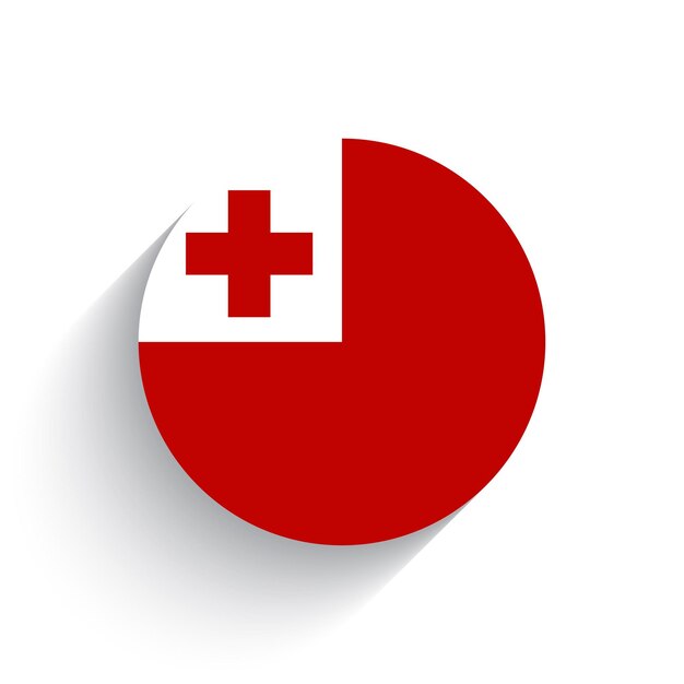 Ilustración vectorial del icono de la bandera nacional de Tonga aislada sobre un fondo blanco