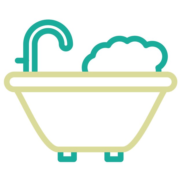 Ilustración vectorial del icono de la bañera del conjunto de iconos de bebés