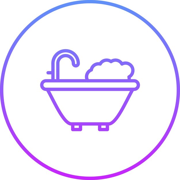Ilustración vectorial del icono de la bañera del conjunto de iconos de bebés