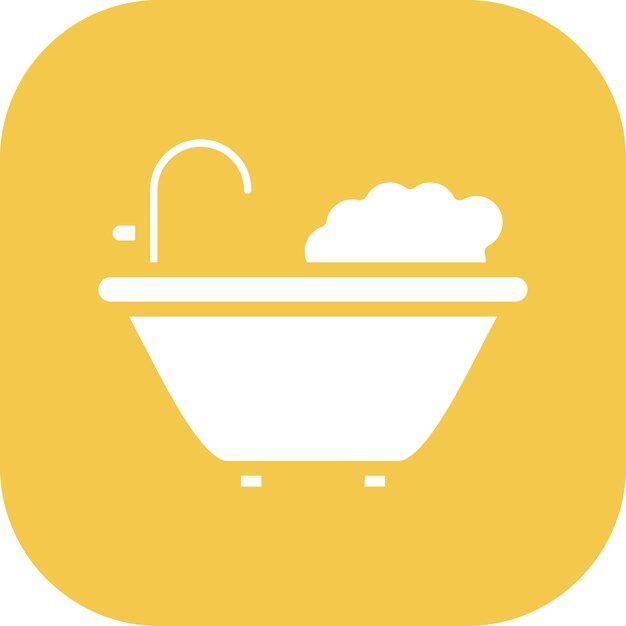 Ilustración vectorial del icono de la bañera del conjunto de iconos de bebés