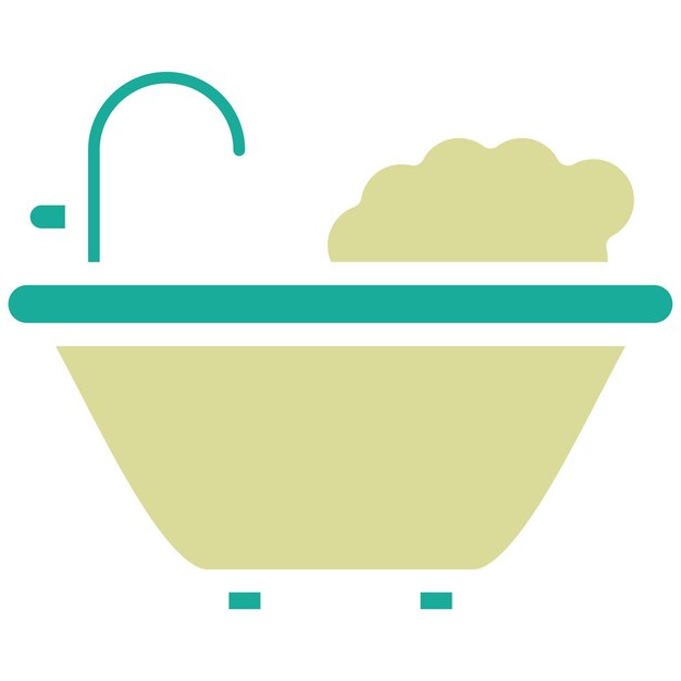 Ilustración vectorial del icono de la bañera del conjunto de iconos de bebés