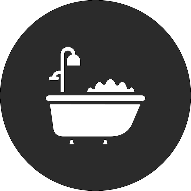 Ilustración vectorial del icono de la bañera del conjunto de iconos de limpieza de la casa
