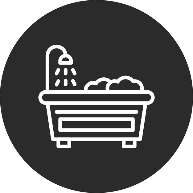 Ilustración vectorial del icono de la bañera del conjunto de iconos de los servicios hoteleros