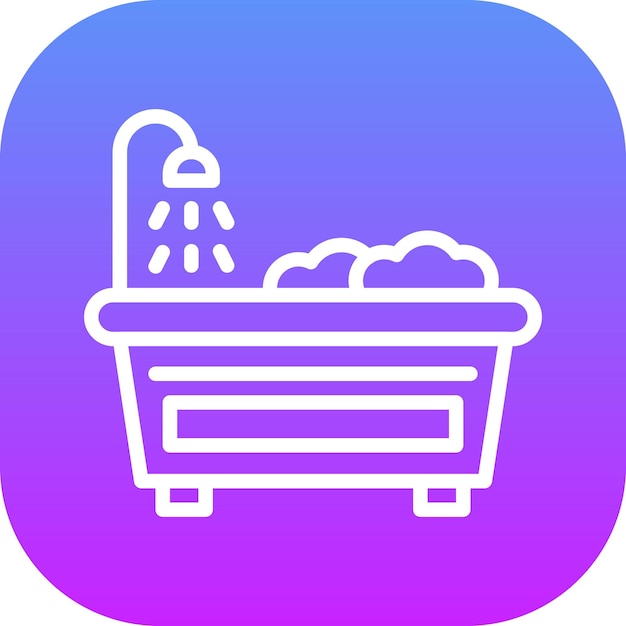 Ilustración vectorial del icono de la bañera del conjunto de iconos de los servicios hoteleros