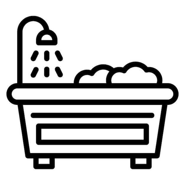 Ilustración vectorial del icono de la bañera del conjunto de iconos de los servicios hoteleros