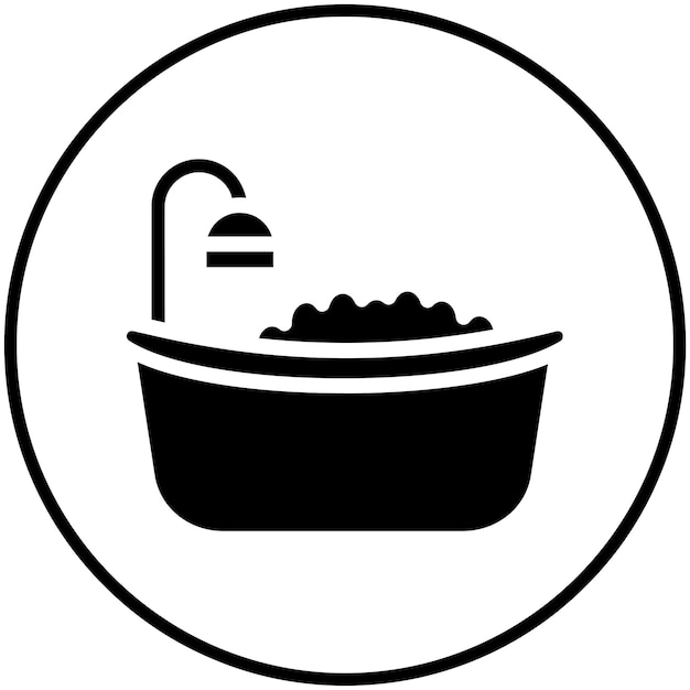 Ilustración vectorial del icono de la bañera del conjunto de iconos de Spa