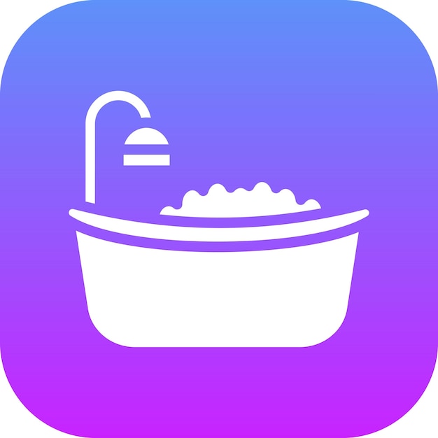 Ilustración vectorial del icono de la bañera del conjunto de iconos de Spa