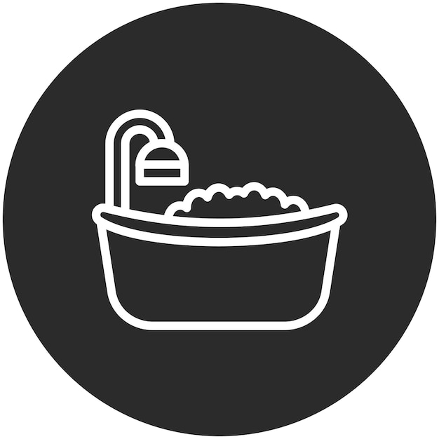 Ilustración vectorial del icono de la bañera del conjunto de iconos de Spa