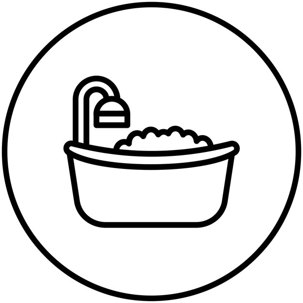 Ilustración vectorial del icono de la bañera del conjunto de iconos de Spa