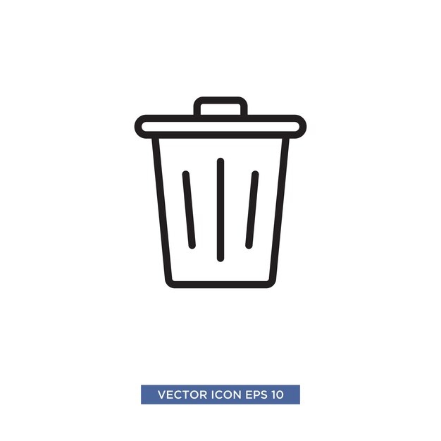Ilustración vectorial del icono de la basura