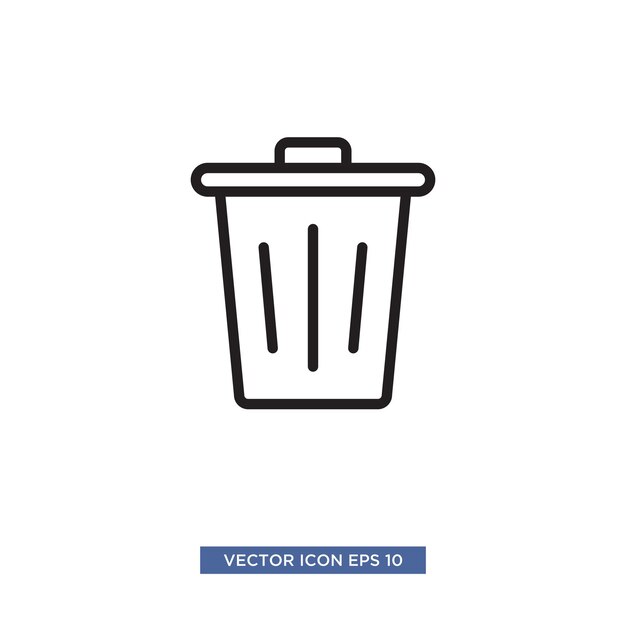 Ilustración vectorial del icono de la basura