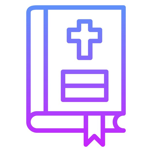 Ilustración vectorial del icono de la Biblia del conjunto de iconos de la Biblioteca