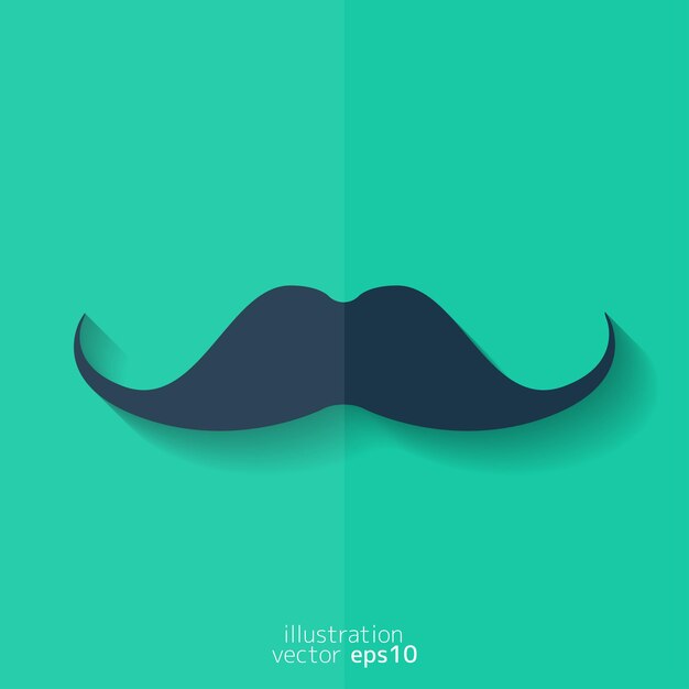 Vector ilustración vectorial del icono de los bigotes hipster