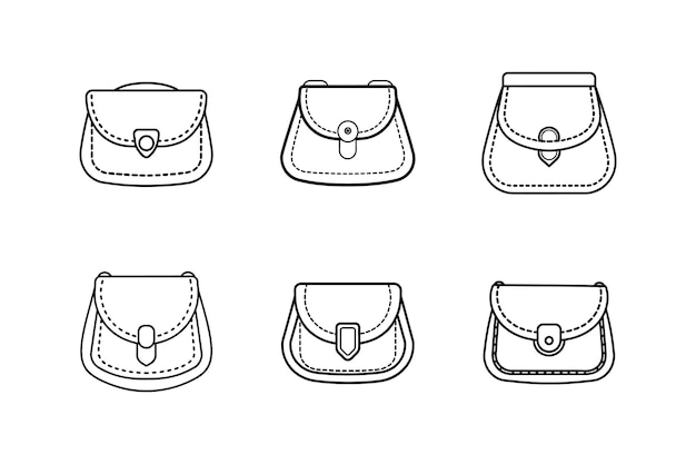 Ilustración vectorial del icono de la bolsa de cuero