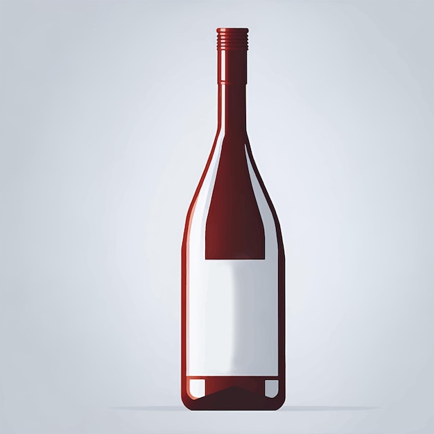 Vector ilustración vectorial del icono de botella de vino realista