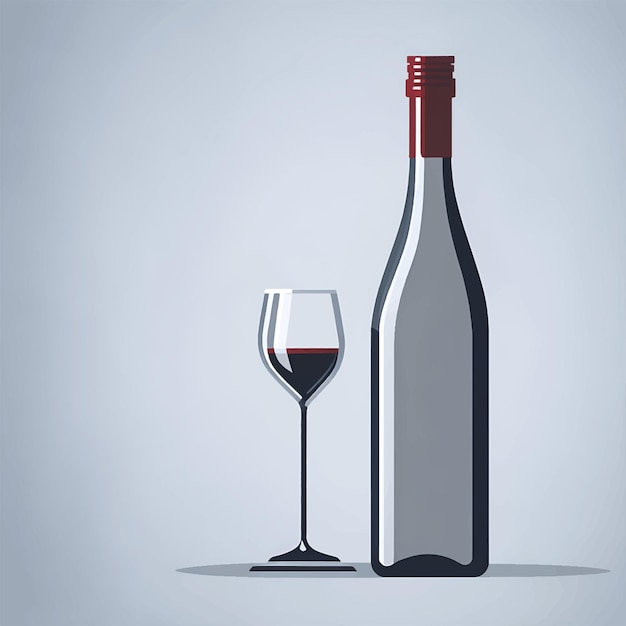 Ilustración vectorial del icono de botella de vino realista